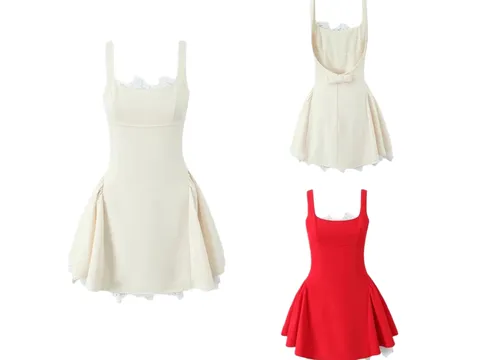 Zara Dress - White Scallop Mini