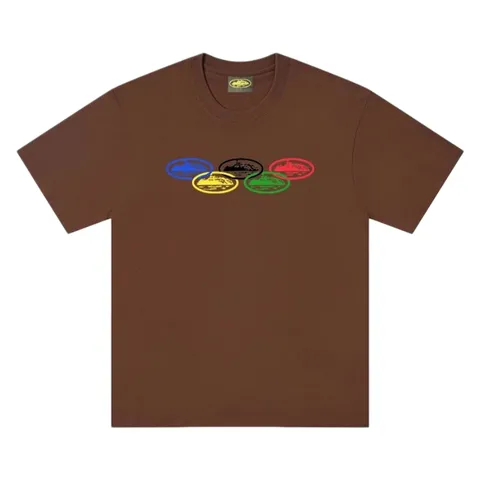 Corteiz Tee - Brown Olympic Rings