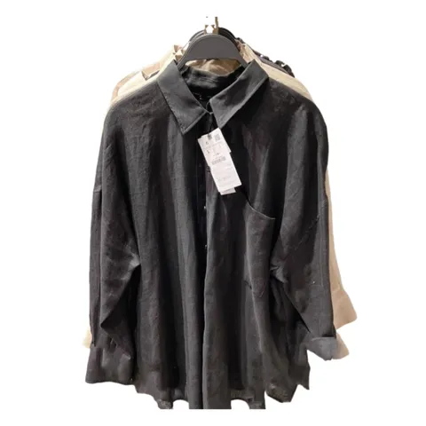 Zara Shirt - Black Oversized, Linen