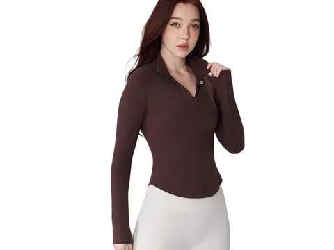 Alo Long Tee - Brown Collared