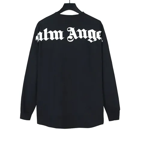 Palm Angel Hoodie - Black Big Logo Long Sleeve