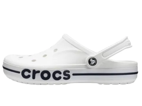 Crocs Slippers - White & Navy Bayaband