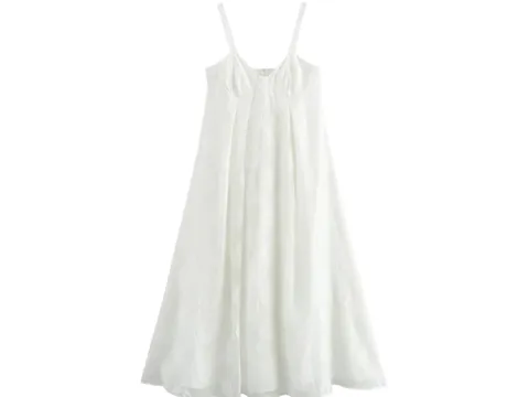 Zara Dress - White Babydoll Midi