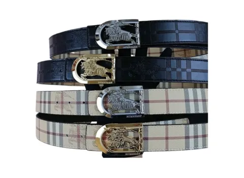 Burberry Belt - Check Buckle Multi-Colour