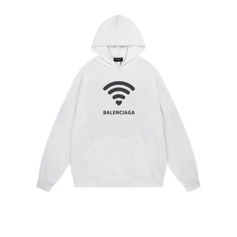 Balenciaga Hoodie - White Wi-Fi Logo