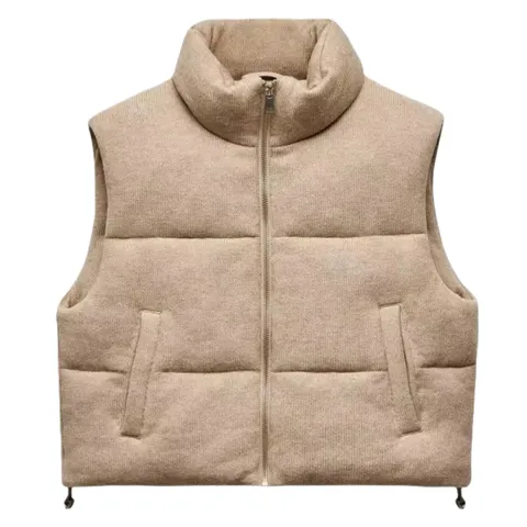 Zara Jacket - Beige Puffer Vest