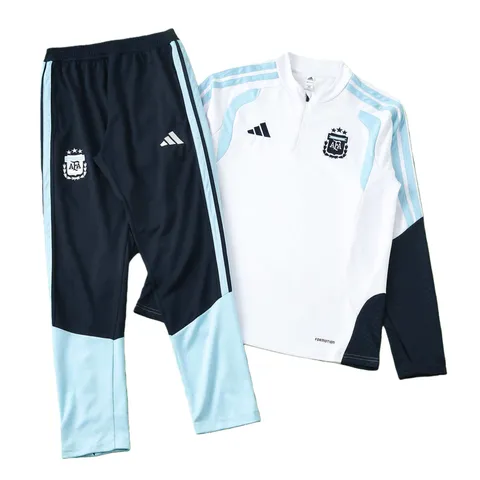 2026 FIFA World Cup Argentina White Half zip training suit set