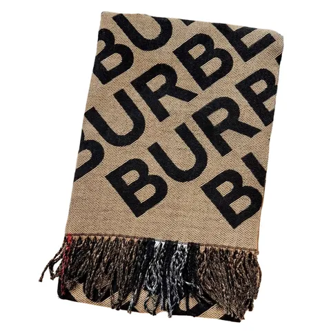 Burberry Scarf - Camel Logo Print