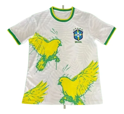 Football Jersey - Brazil White Bird Print