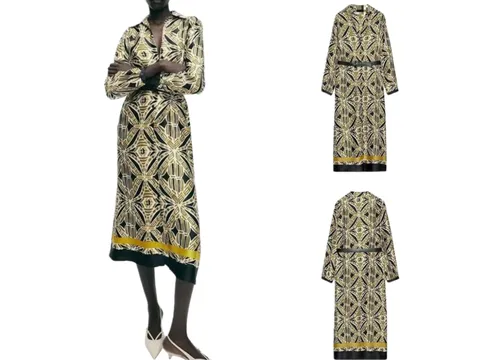 Zara Dress - Green Print Maxi