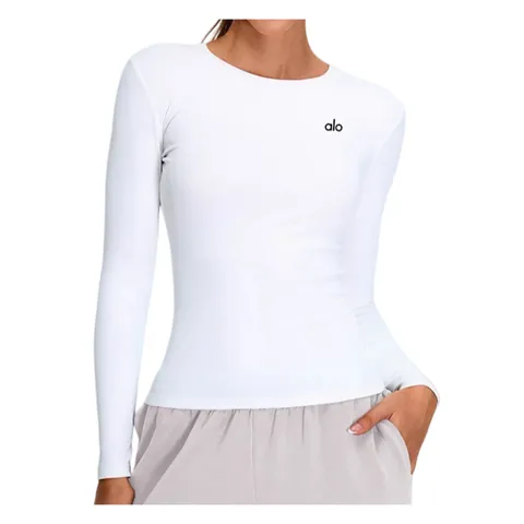 Alo Long Tee - White Fitted