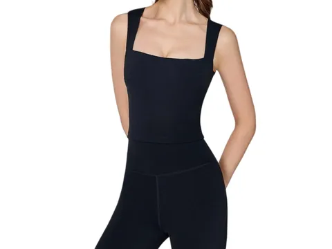 Alo Vest - Black Square-Neck Tank