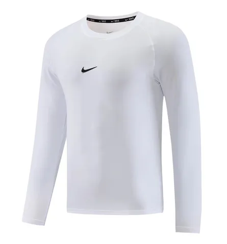 Nike Long Tee - White Crew