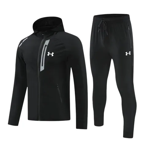 Under Armour Set - Black Hooded Track Set