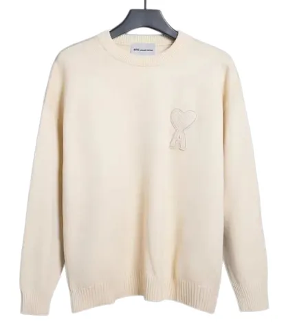 Ami Sweater - Cream Tonal Heart