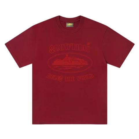 Corteiz Tee - Burgundy Tonal Alcatraz