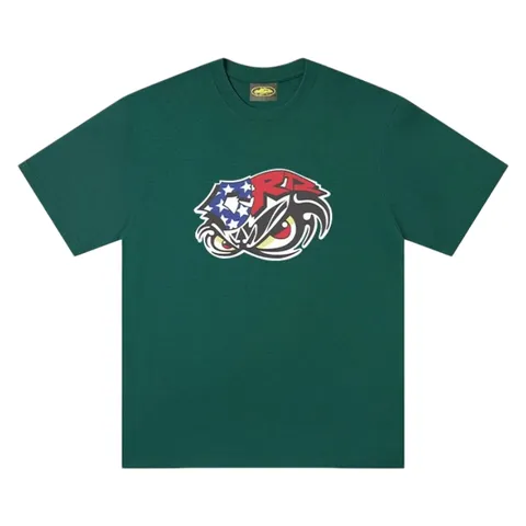 Corteiz Tee - Green Mascot Print