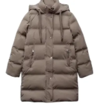 Zara Coat - Taupe Long Puffer