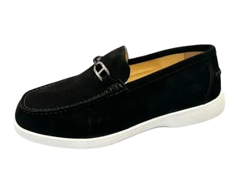 Hermes Loafers - Black Suede Loafer