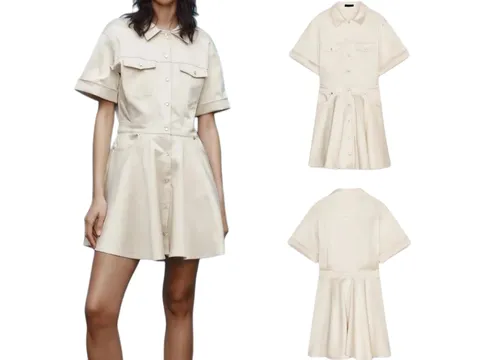 Zara Dress - Cream Shirt Dress