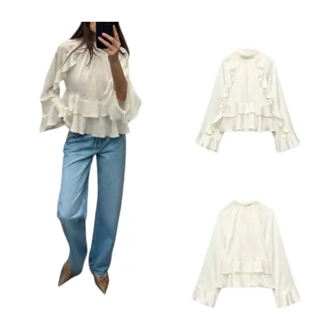 Zara Shirt - Cream Tiered Blouse