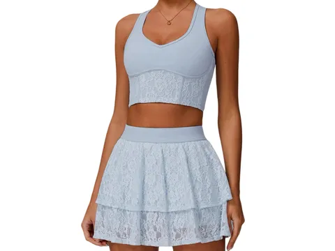 Alo Set - Sky Blue Bra & Skirt