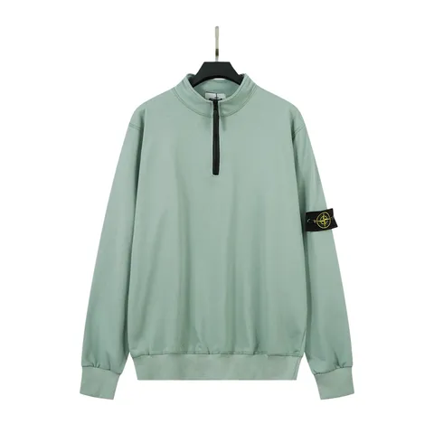 Stone Island Hoodie - Sage Half-Zip