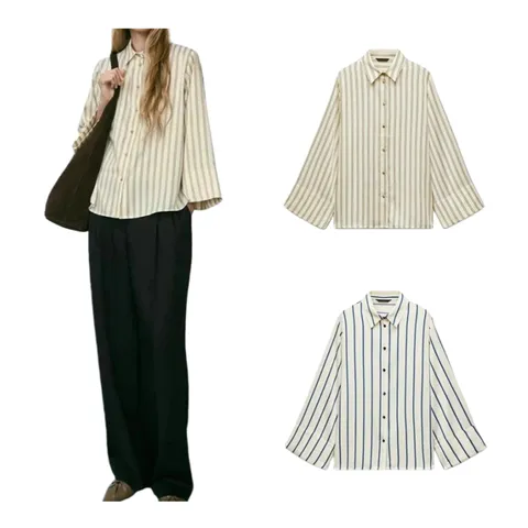 Zara Shirt - Cream Stripe