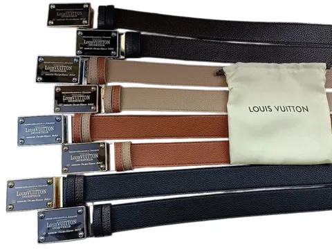 LV Belt - Leather Plaque Multi-Colour
