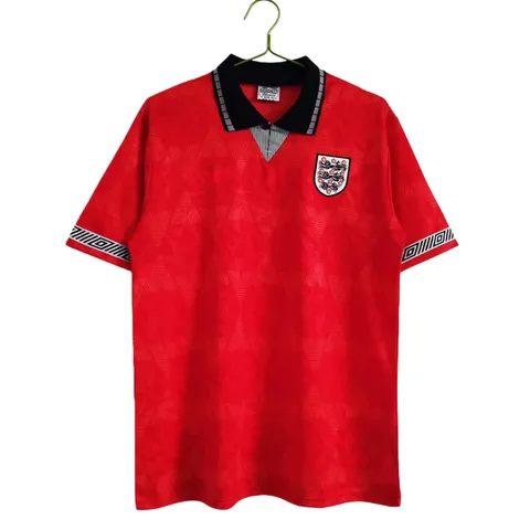 1990 season England away Retro Fan version - Red Collar
