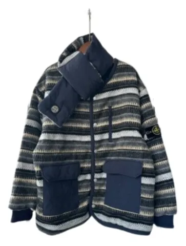 Stone Island Quilted Jacket - Striped Fleece
