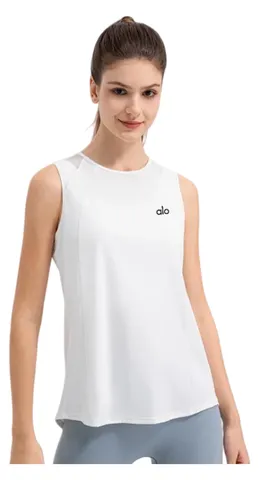Alo Vest - White Muscle Tank, Quick-Dry