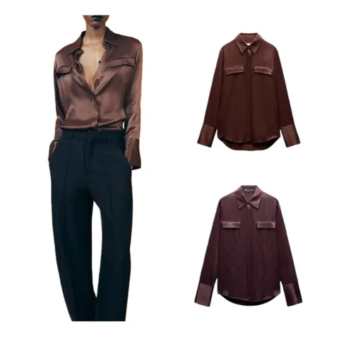 Zara Shirt - Satin Pocket Multi-Colour