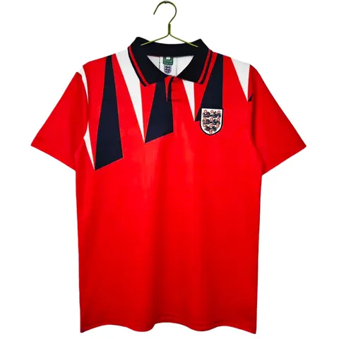 1992 season England Away Retro Fan version - Red Collar