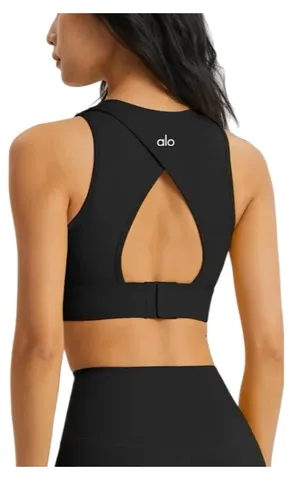Alo Vest - Black Open-Back Bra