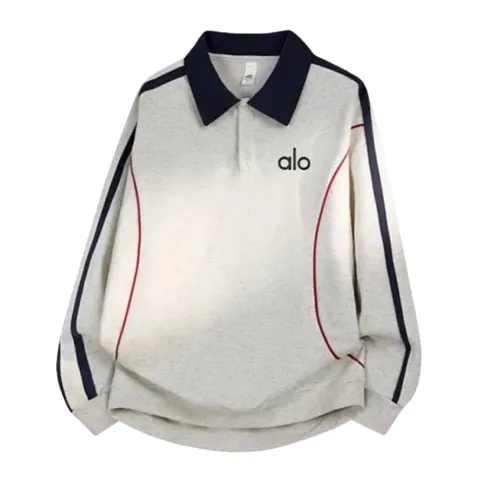 Alo Hoodie - Cream Collared Sweatshirt