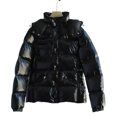 Moncler Down Jacket - Black Glossy Hooded, Slim