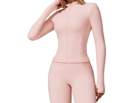 Alo Long Tee - Pink Fitted Zip