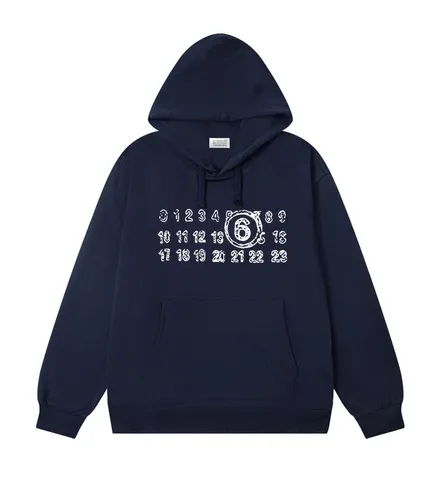 Maison Margiela Hoodie - Navy Numbers, Hooded