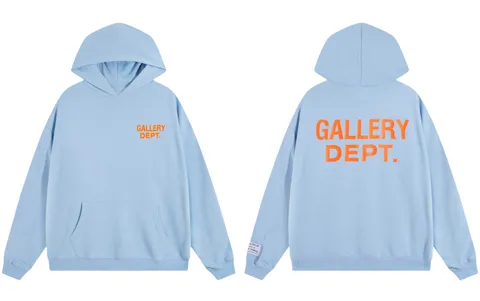 Gallery Dept Hoodie - Sky Blue Orange Logo