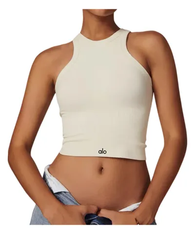 Alo Vest - Cream High-Neck Tank II