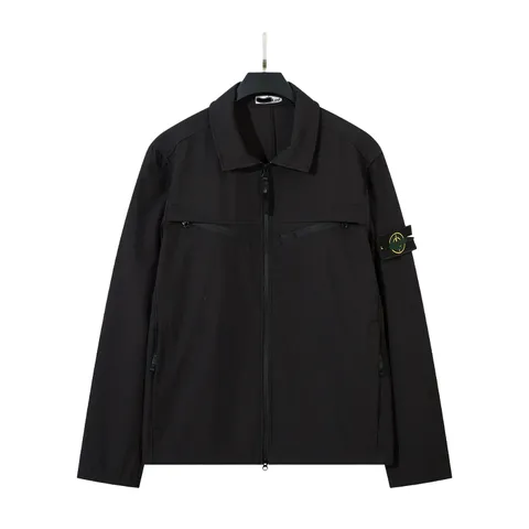 Stone Island Jacket - Black Zip Overshirt