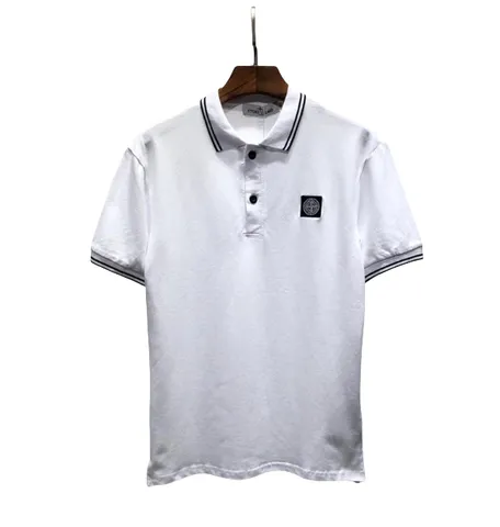 Stone Island Polo - White Grey Tipped
