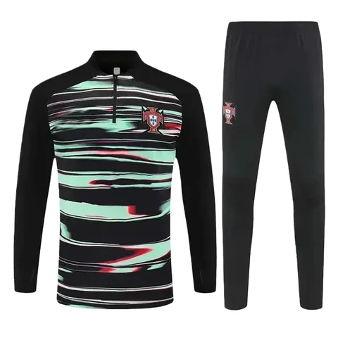 2526 season Portugal Half zip training suit set - Black Camo Half-Zip Set