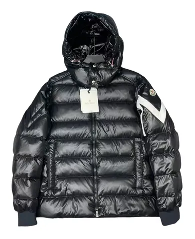 Moncler Down Jacket - Black Glossy Hooded III