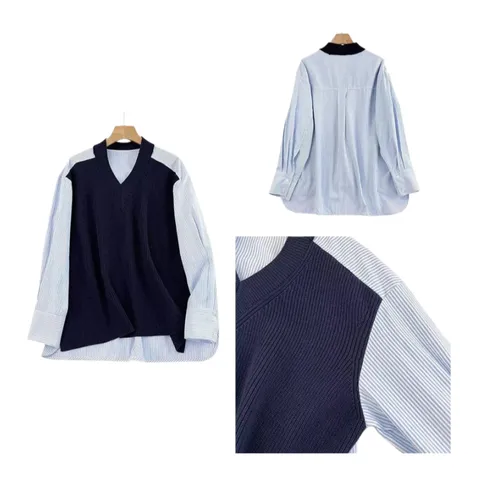 Zara Shirt - Navy Vest & Blue Shirt