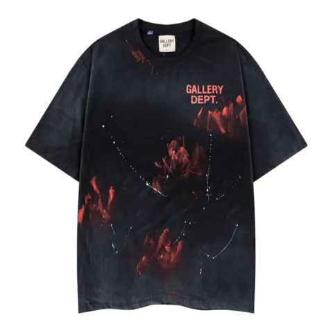 Gallery Dept Tee - Washed Black Flame Print