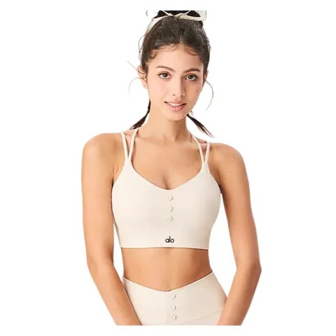 Alo Vest - Cream Button Bra