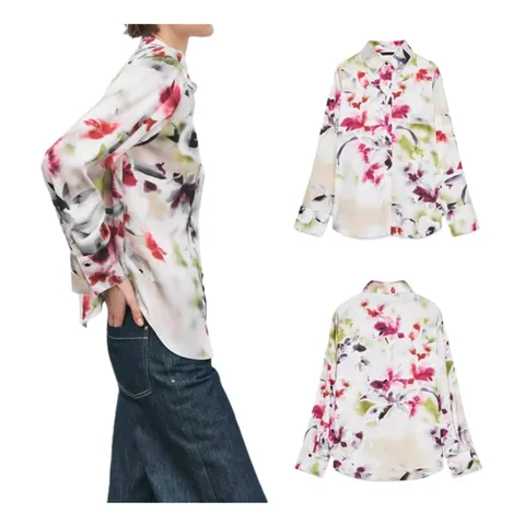 Zara Shirt - White Floral Print