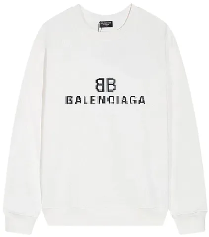 Balenciaga Hoodie - White BB Logo, Cotton